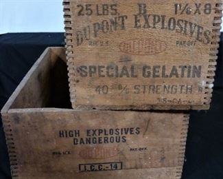 Vintage Dupont Wood Explosive Crates