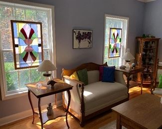 All stained glass has sold as well as the pictures coffee table.
Lovely home filled with incredibly kept antiques, collectibles and home décor. Message, Text/ Call Steph at 518-944-0255! All items will be on www.loverantiques.com.