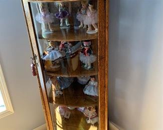 Lovely quarter sawn carved paw corner cabinet. Includes the lock. 59 inches tall 22 inches wide 17 inches deep. Everything will be listed on www.loverantiques.com