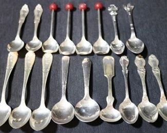 Lot# 7 - Lot of 17 Assorted Silver Plated Spoons