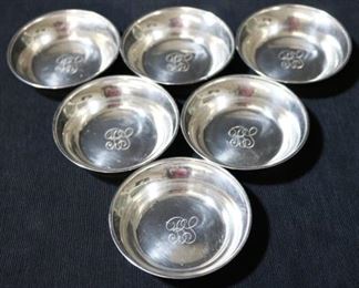 Lot# 12 - Set of 6 Sterling Silver Small Bowls