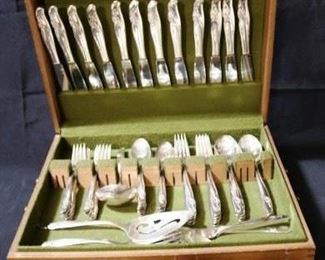 Lot# 31 - Rogers & Bros. Silver Plated 65pc Flatware Set Includes Box