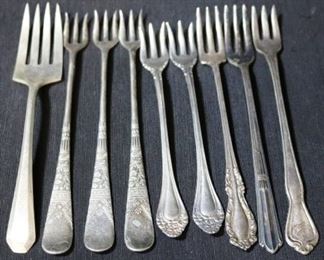 Lot# 54 - Lot of 9 Assorted Silver Plated Forks