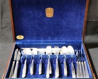 Lot# 68 - Holmes & Edwards Silver Plated 52 pc Flatware Set with Storage Box