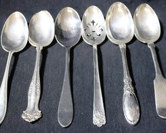 Lot# 85 - Lot of 6 Assorted Silver Plated Spoons