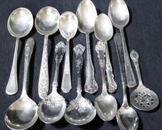 Lot# 87 - Lot of 12 Assorted Silver Plated Spoons
