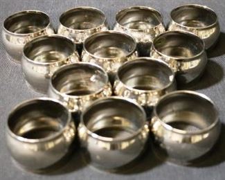 Lot# 94 - Set of 12 Silver Plated Napkin Ring Holders