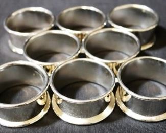 Lot# 95 - Set of 8 Silver Plated Napkin Ring Holders