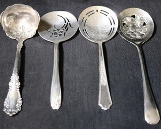 Lot# 103 - Lot of 4 Silver Plated Serving Spoons