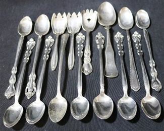 Lot# 110 - Lot of 15 Assorted Silver Plated Spoons