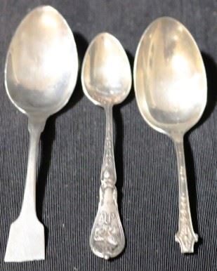 Lot# 121 - Lot of 3 Assorted Sterling Silver Spoons