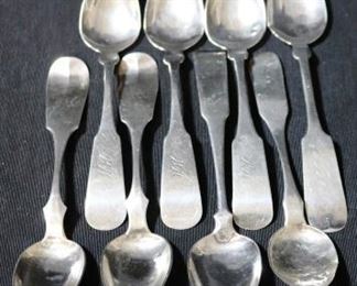 Lot# 127 - Lot of 8 Assorted "Possibly" Coin Silver Spoons