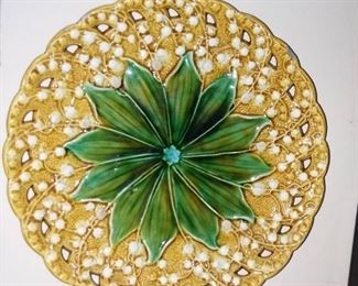9pt5 inches Majolica Plate Made in Germany