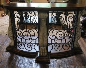 Beautiful Half Moon Sofa Table with Ornamental Design