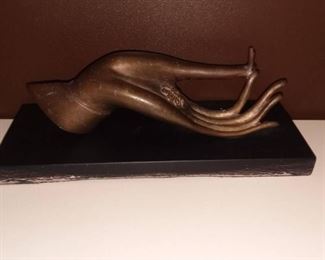 Brass Hand Mounted on Wood