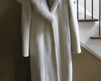 Full Length Alpaca Coat with a Fur Collar