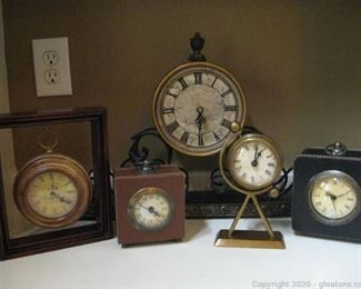 Group of 5 Desk Clocks