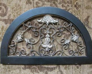 Half Moon Wood and Wrought Iron Wall Decor