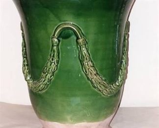 Large 2 Tone Ceramic Urn Made in Italy