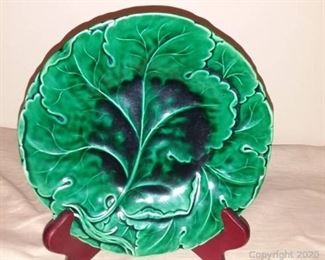 Minton Green Majolica Plate