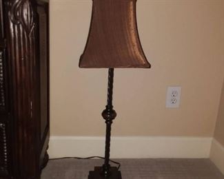 Spiral Table Lamp on Square Base with Shade