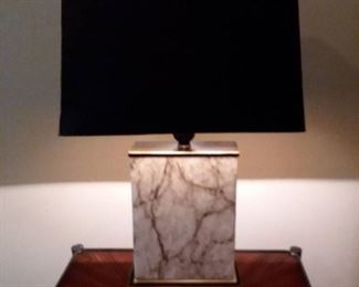 Stone Base Lamp with Shade