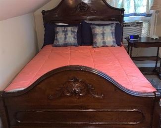 Antique walnut bed