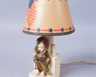 Miniature Soldier Lamp with Paper Shade