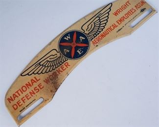 WW2 National Defense Worker Metal Sign