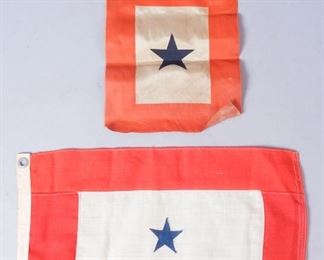 Lot of 2 Small WW2 Blue Star Son in Service Banners