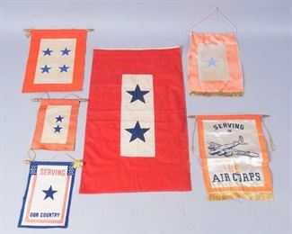 Lot of 6 WW2 Blue Star Son in Service Banners