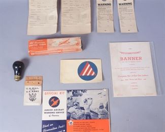 Lot of WW2 Home Goods incl. Blackout Bulb, Cards