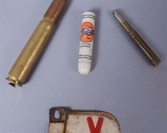 Lot of Assorted Military Decor incl. Bullet Flashlights