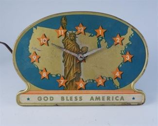 United States Statue of Liberty Map Shaped Clock