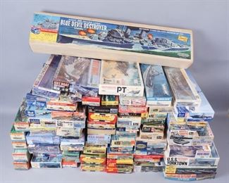 Lot of 70 Plastic Military Boat Model Kits