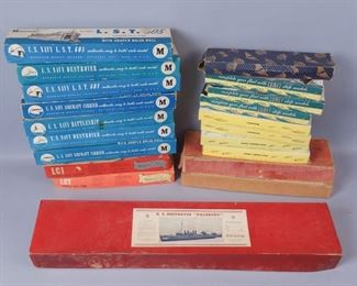 Lot of 25 Wooden Military Boat Model Kits