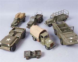 Lot of 7 Toy Military Land Vehicles