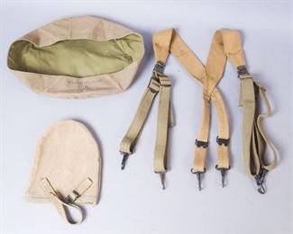 Lot of Various WW2 US Army Canvas Covers, Suspenders
