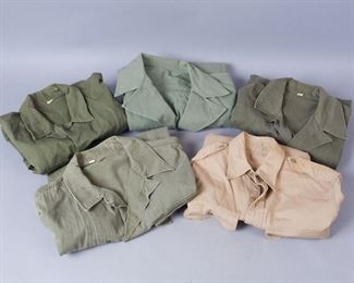 Lot of 5 WW2 US Army Field Shirts and Jackets
