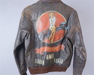 Painted Leather Bomber Jacket
