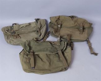 Lot of 3 WW2 US Army Packs
