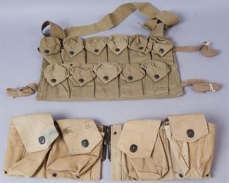 Lot of 2 WW2 US Army Belts with Pouches
