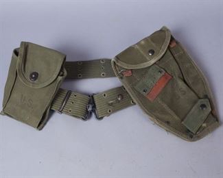 WW2 US Army Belt with Tool Cover and Pouch
