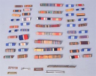 Lot of 54 US Uniform Service Bars and brackets
