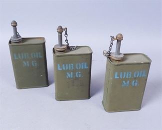 Lot 3 Machine Gun Lubricant Oil Canisters
