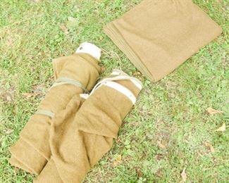 Lot of 3 US Army Wool Sleeping Bags, Blanket
