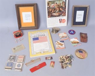 Lot of WW2 Memorabilia incl Pinup Razors, Coca Cola Ad
