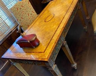 Hand carver Louis IX writing table by Henredon
