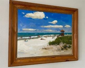 Original oil painting  4' x 3'  " August Day Siesta Key Beach"  $1,200 
