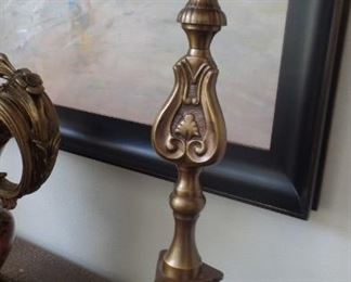 pair large brass candle holders $95 pair